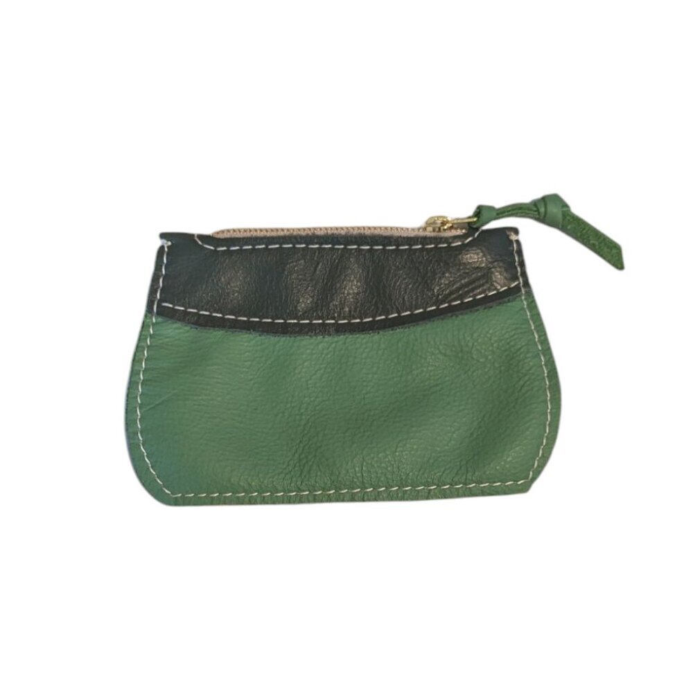 Handmade Leather Coin Purse Wallet Patchwork Cosmetics Bag Zipper‎ Boho